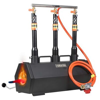 VEVOR Draagbare propaangassmeden, smederoven met 3 branders, voor het maken van messen en het smeden van metaal, smeedmessen, smeedmessen, maximale temperatuur 1427 °C, zeshoekig VEVOR Draagbare propaangassmeden, smederoven met 3 branders, voor het maken van messen en het smeden van metaal, smeedmessen, smeedmessen, maximale temperatuur 1427 °C, zeshoekig