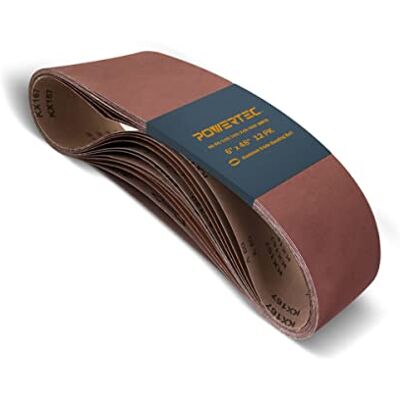 POWERTEC 110167 6-Inch x 48-Inch Aluminium Oxide Schuurband Assortiment, 2 Elk van 60 80 120 150 240 400 Grits, 12 PK POWERTEC 110167 6-Inch x 48-Inch Aluminium Oxide Schuurband Assortiment, 2 Elk van 60 80 120 150 240 400 Grits, 12 PK