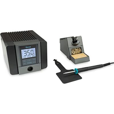 Quick TS1200 Digitaal regelbaar ESD-soldeerstation, 120 watt, incl. soldeerbout met 1 mm Rapid-cartridge-soldeerpunt en accessoires, SMD soldeerstation voor industrie, laboratorium, school en hobby, Quick TS1200 Digitaal regelbaar ESD-soldeerstation, 120 watt, incl. soldeerbout met 1 mm Rapid-cartridge-soldeerpunt en accessoires, SMD soldeerstation voor industrie, laboratorium, school en hobby,