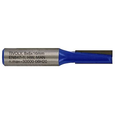 TIVOLY Frees - Ø6mm, Carbide, 2 Snijranden, Ø8mm As - Houtgroeven TIVOLY Frees - Ø6mm, Carbide, 2 Snijranden, Ø8mm As - Houtgroeven