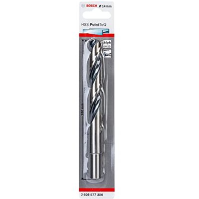 Bosch Professional HSS Spiraalboor PointTeQ (voor metaal, met afgedraaide schacht, 14 x 108 x 160 mm, accessoire boor-/schroefmachine) Bosch Professional HSS Spiraalboor PointTeQ (voor metaal, met afgedraaide schacht, 14 x 108 x 160 mm, accessoire boor-/schroefmachine)