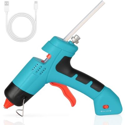 VINATO Draadloos lijmpistool, accu lijmpistool met lijmstiften, ideaal voor doe-het-zelvers en creatieve projecten VINATO Draadloos lijmpistool, accu lijmpistool met lijmstiften, ideaal voor doe-het-zelvers en creatieve projecten