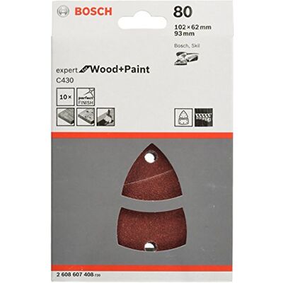 Bosch 10 Houtgrove schuurplaten voor PSM 160 A/PSM 80/PRIO Medium Rood Bosch 10 Houtgrove schuurplaten voor PSM 160 A/PSM 80/PRIO Medium Rood
