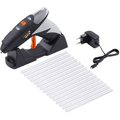 Meister MHP36 5464500 Accu-lijmpistool 3,6 V, met laadstation en afdruipbak, micro-USB, 1 minuut opwarmtijd, inclusief lijmstiften, lijmpistool voor doe-het-zelfprojecten en knutselwerk Meister MHP36 5464500 Accu-lijmpistool 3,6 V, met laadstation en afdruipbak, micro-USB, 1 minuut opwarmtijd, inclusief lijmstiften, lijmpistool voor doe-het-zelfprojecten en knutselwerk