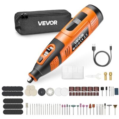 VEVOR 119-delige draadloze draaigereedschapsset, draagbaar mini-draaigereedschap, DC12 V, 28 snelheden, 5000-32000 omw/min, multifunctioneel doe-het-zelf gereedschap voor graveren, slijpen, polijsten VEVOR 119-delige draadloze draaigereedschapsset, draagbaar mini-draaigereedschap, DC12 V, 28 snelheden, 5000-32000 omw/min, multifunctioneel doe-het-zelf gereedschap voor graveren, slijpen, polijsten