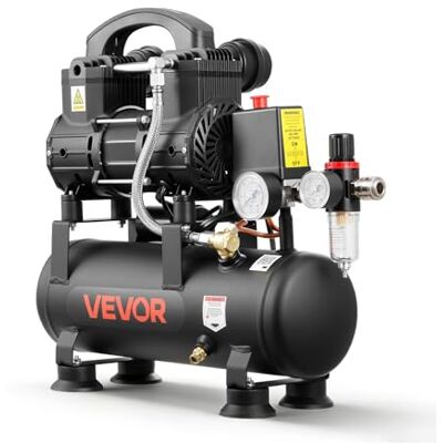 VEVOR 0,75 kW persluchtcompressor, olievrije compressor met 6 l luchttank, fluistercompressor met 71 l/min bij 6,2 bar & max. 8 bar, stabiele luchtcompressor voetkussens & handvat voor werkplaats VEVOR 0,75 kW persluchtcompressor, olievrije compressor met 6 l luchttank, fluistercompressor met 71 l/min bij 6,2 bar & max. 8 bar, stabiele luchtcompressor voetkussens & handvat voor werkplaats