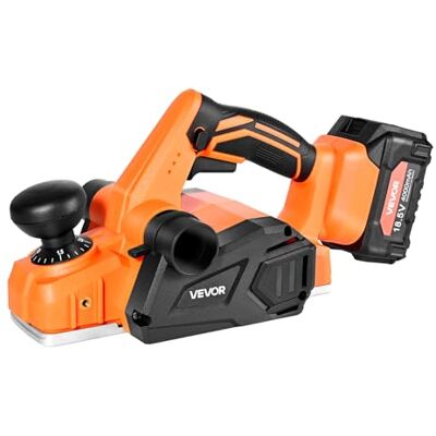 VEVOR Handschaaf, universeel, instelbare snijbreedte, 82 mm, elektrische handschaaf voor hout, 15.000 omw/min, met 4,0 Ah en 18 V lithium-accu voor houtbewerking VEVOR Handschaaf, universeel, instelbare snijbreedte, 82 mm, elektrische handschaaf voor hout, 15.000 omw/min, met 4,0 Ah en 18 V lithium-accu voor houtbewerking