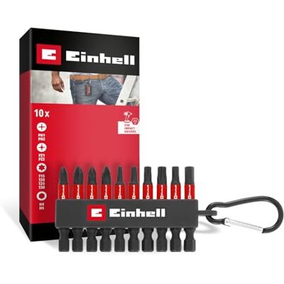 Einhell Impactbitset - 10-delig, 1/4" (6,3 mm), PH, PZ, TORX, Zeskant Einhell Impactbitset - 10-delig, 1/4" (6,3 mm), PH, PZ, TORX, Zeskant