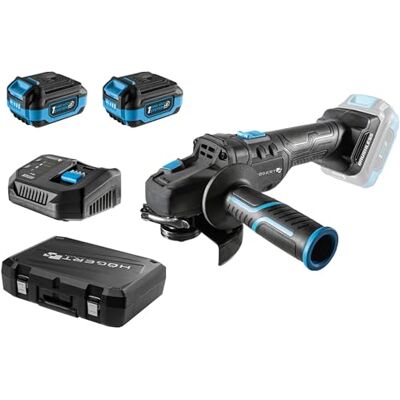 Högert Technik 18 V accuset: borstelloze haakse slijper 125 mm, 8000 tpm, 4,0 Ah accu, snellader OneAccuSystem Högert Technik 18 V accuset: borstelloze haakse slijper 125 mm, 8000 tpm, 4,0 Ah accu, snellader OneAccuSystem
