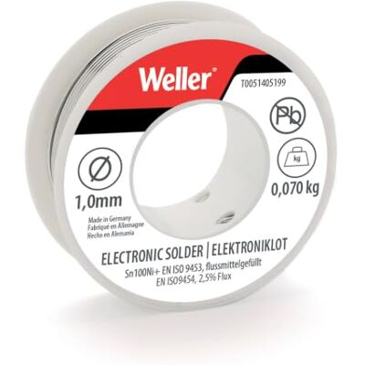Weller T0051405199 Sn100Ni100+ Elektronisch lassen, 1 mm, 70 g Weller T0051405199 Sn100Ni100+ Elektronisch lassen, 1 mm, 70 g