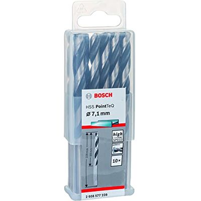 Bosch Professional 10 Stuks HSS Spiraalboor PointTeQ (voor metaal, 7,1 x 69 x 109 mm, accessoire boor-/schroefmachine) Bosch Professional 10 Stuks HSS Spiraalboor PointTeQ (voor metaal, 7,1 x 69 x 109 mm, accessoire boor-/schroefmachine)