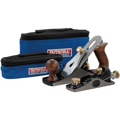 Faithfull nr. 4 & nr. 6012 Schaafset met canvas opbergtassen – Precisiegefreesde gietijzeren handschaven voor gladmaken, afwerken, kopshoutbewerking en algemene houtbewerking Faithfull nr. 4 & nr. 6012 Schaafset met canvas opbergtassen – Precisiegefreesde gietijzeren handschaven voor gladmaken, afwerken, kopshoutbewerking en algemene houtbewerking