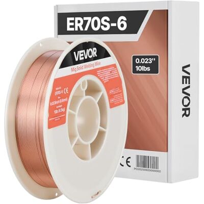 VEVOR MIG lasdraad ER70S-6 0,6 mm, gewicht 4,5 kg, van zacht staal met lage nevel met hoge deoxidatiemiddelen voor het lassen met gasbescherming in alle posities VEVOR MIG lasdraad ER70S-6 0,6 mm, gewicht 4,5 kg, van zacht staal met lage nevel met hoge deoxidatiemiddelen voor het lassen met gasbescherming in alle posities
