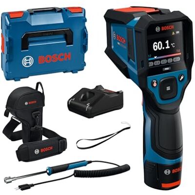 Bosch PRO Infraroodthermometer GIS12V‑800‑16 (groot display, Type‑K interface met oppervlaktethermokoppel, 20:1 optiek, IP54, incl. accu en oplader) Bosch PRO Infraroodthermometer GIS12V‑800‑16 (groot display, Type‑K interface met oppervlaktethermokoppel, 20:1 optiek, IP54, incl. accu en oplader)