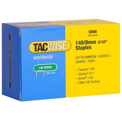 TACWISE 0341 Type 140/8mm Verzinkte Nieten voor Zwaar Gebruik, 5000 Stuks TACWISE 0341 Type 140/8mm Verzinkte Nieten voor Zwaar Gebruik, 5000 Stuks