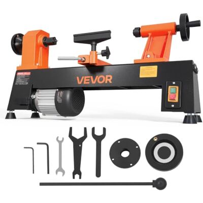 VEVOR Draaimachine voor hout, 375 W, 254 x 465 mm, 5 instelbare snelheden Voor beginners, doe-het-zelvers, houtbewerking en draaien, 650/1100/1600/2200/3200 omw/min, gereedschapshouder VEVOR Draaimachine voor hout, 375 W, 254 x 465 mm, 5 instelbare snelheden Voor beginners, doe-het-zelvers, houtbewerking en draaien, 650/1100/1600/2200/3200 omw/min, gereedschapshouder
