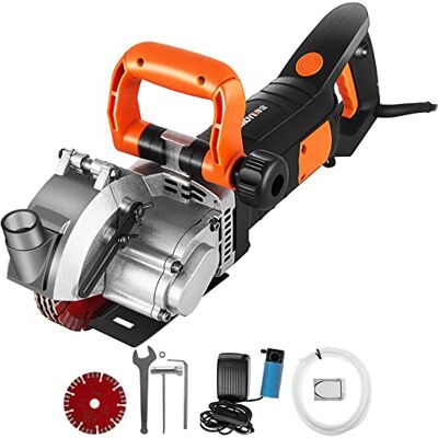 VEVOR Elektrische wandfrees, 5000 omw/min, wandchaser machine, 4800 watt, wandgroef, snijmachine, stootmachine, 42 mm, voor baksteen, graniet marmer, beton, met 5 x zaagbladen VEVOR Elektrische wandfrees, 5000 omw/min, wandchaser machine, 4800 watt, wandgroef, snijmachine, stootmachine, 42 mm, voor baksteen, graniet marmer, beton, met 5 x zaagbladen
