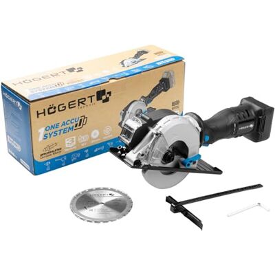 Högert TECHNIK OneAccuSystem, accu-handcirkelzaag, 18 V, borstelloze motor, 120 mm, 41,5 mm zaagdiepte, 4000 rpm, compact, aluminium beschermkap, parallelle aanslag, zonder accu Högert TECHNIK OneAccuSystem, accu-handcirkelzaag, 18 V, borstelloze motor, 120 mm, 41,5 mm zaagdiepte, 4000 rpm, compact, aluminium beschermkap, parallelle aanslag, zonder accu
