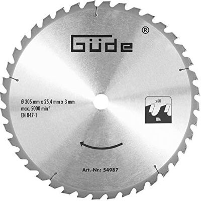 Güde 54987 HM 305x25,4x60Z houtzaagblad (hardmetalen mes — 305 x 25 mm met 4x60 tanden) Güde 54987 HM 305x25,4x60Z houtzaagblad (hardmetalen mes — 305 x 25 mm met 4x60 tanden)