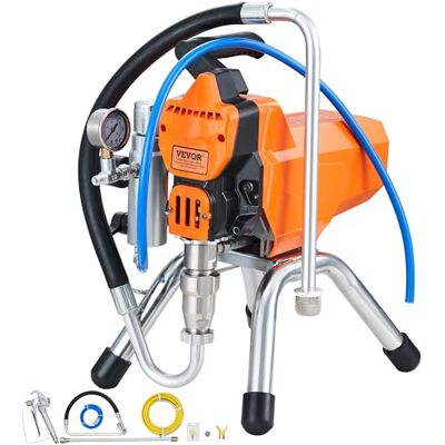 VEVOR Spuitverfsysteem, 2000 W, luchtloze sproeier met hogedrukslang, wandverfpistool 3000 psi, voor schilderen op water- en oliebasis, binnen en buiten VEVOR Spuitverfsysteem, 2000 W, luchtloze sproeier met hogedrukslang, wandverfpistool 3000 psi, voor schilderen op water- en oliebasis, binnen en buiten