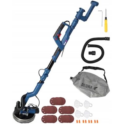 Dedra Gipsplaatschuurmachine met tandwielkast, Giraffe, Turbo DED7766A01, 750 W, 225 mm, 1850 tpm, LED, voor stuc- en vulwerkzaamheden, inklapbare handgreep, optie voor stofzuigeraansluiting Dedra Gipsplaatschuurmachine met tandwielkast, Giraffe, Turbo DED7766A01, 750 W, 225 mm, 1850 tpm, LED, voor stuc- en vulwerkzaamheden, inklapbare handgreep, optie voor stofzuigeraansluiting