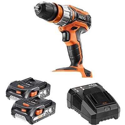 AEG PRO 18V accu-compacte boormachine BS 18C2X (max. draaimoment 60 Nm, snelspanboorhouder 13 mm, 21-traps koppelinstelling, 2 versnellingen incl. 2 x 2,0 Ah accu en oplader) AEG PRO 18V accu-compacte boormachine BS 18C2X (max. draaimoment 60 Nm, snelspanboorhouder 13 mm, 21-traps koppelinstelling, 2 versnellingen incl. 2 x 2,0 Ah accu en oplader)