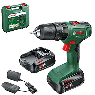 Bosch Home and Garden EasyImpact 18V-40 draadloze klopboormachine (2 batterijen van 2,0 Ah, systeem van 18 volt, in koffer) Bosch Home and Garden EasyImpact 18V-40 draadloze klopboormachine (2 batterijen van 2,0 Ah, systeem van 18 volt, in koffer)
