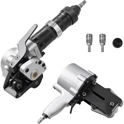 VEVOR Pneumatische omsnoeringsmachine van staal, spankracht 8500 N, spanschroef en afdichtmiddel voor metalen riemen, 19 mm breed, balenpers van het type split VEVOR Pneumatische omsnoeringsmachine van staal, spankracht 8500 N, spanschroef en afdichtmiddel voor metalen riemen, 19 mm breed, balenpers van het type split
