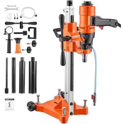 VEVOR Kernboor met max. diameter 200 mm, diamantboor Boor voor beton, baksteen, 1500 W, 2 snelheden, 1000/2300 omw/min, met 4 boren, nat en droog, accessoireset VEVOR Kernboor met max. diameter 200 mm, diamantboor Boor voor beton, baksteen, 1500 W, 2 snelheden, 1000/2300 omw/min, met 4 boren, nat en droog, accessoireset
