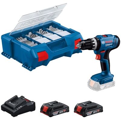 Bosch 18V System accuklopboorschroevendraaier GSB 18V-25 (schroef-Ø max. 10 mm, met 2 x GBA 2.0Ah, GAL 18V-20, 63-delige accessoireset, L-Case Pick & Click) Bosch 18V System accuklopboorschroevendraaier GSB 18V-25 (schroef-Ø max. 10 mm, met 2 x GBA 2.0Ah, GAL 18V-20, 63-delige accessoireset, L-Case Pick & Click)