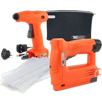 TACWISE 1780 Nietpistool Nagelpistool 140-180EL, Lijmpistool H12-7 Draadloze Set 12V, Inclusief Uitwisselbare Lithiumionbatterij, 130 Lijmsticks en Etui TACWISE 1780 Nietpistool Nagelpistool 140-180EL, Lijmpistool H12-7 Draadloze Set 12V, Inclusief Uitwisselbare Lithiumionbatterij, 130 Lijmsticks en Etui