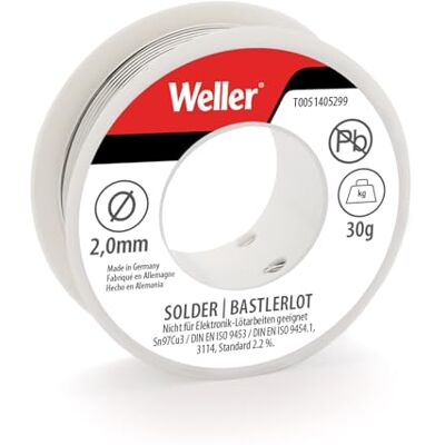 Weller T0051405299 Souderdraad, 30 g, Ø 2 mm, loodvrij Sn100Ni+, EN ISO 9453, 9454 Weller T0051405299 Souderdraad, 30 g, Ø 2 mm, loodvrij Sn100Ni+, EN ISO 9453, 9454