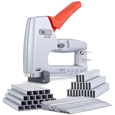 TACWISE 1764 Z4-140 Heavy Duty 4-in-1 Metalen Nietpistool Nagelpistool Inclusief 2000 140/8 mm, 2000 91/14 mm en 2000 18G/15 mm, Gebruikt 140 en 91 Nietjes, 18G Nagels en 180 Koploze Spijkers TACWISE 1764 Z4-140 Heavy Duty 4-in-1 Metalen Nietpistool Nagelpistool Inclusief 2000 140/8 mm, 2000 91/14 mm en 2000 18G/15 mm, Gebruikt 140 en 91 Nietjes, 18G Nagels en 180 Koploze Spijkers