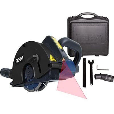 Ferm Muurfrees 1700W 2 Diamantschijven 125mm Lasergeleiding Stofafzuigadapter Koffer, meerkleurig Ferm Muurfrees 1700W 2 Diamantschijven 125mm Lasergeleiding Stofafzuigadapter Koffer, meerkleurig