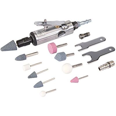 Silverline 783100 Perslucht rechte slijper met accessoires, 15-delige set 160 mm Silverline 783100 Perslucht rechte slijper met accessoires, 15-delige set 160 mm