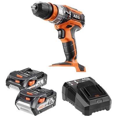 AEG 18 V, 60 Nm, 2 bat. Pro Lithium 4,0 Ah, oplader, afneembare boorhouder 13 mm, in koffer AEG 18 V, 60 Nm, 2 bat. Pro Lithium 4,0 Ah, oplader, afneembare boorhouder 13 mm, in koffer