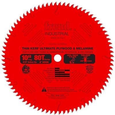 Freud LU79R010: 10" Dunne Kerf Ultieme Triplex & Melamine Blade Freud LU79R010: 10" Dunne Kerf Ultieme Triplex & Melamine Blade