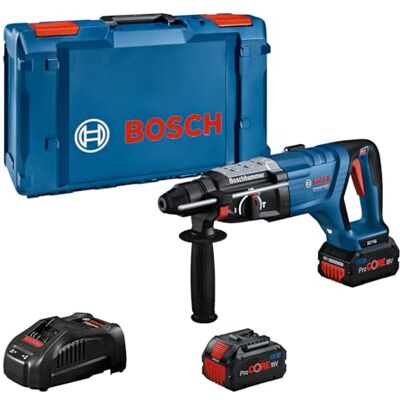 Bosch 18V System accuboorhamer GBH 18V-28 D (KickBack Control, incl. 2 GBA 18V 5.5Ah-accu's, oplader GAL 1880, reinigingsdoek, extra handgreep, diepteaanslag, XL-BOXX) Bosch 18V System accuboorhamer GBH 18V-28 D (KickBack Control, incl. 2 GBA 18V 5.5Ah-accu's, oplader GAL 1880, reinigingsdoek, extra handgreep, diepteaanslag, XL-BOXX)