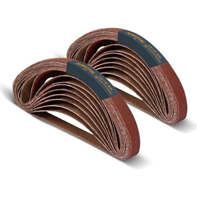 POWERTEC 401808-P2 1/2 x 18 Inch Schuurbanden, 80 Grit Aluminium Oxide Bandschuurmachine Schuurband voor Air File Belt Sander, Houtbewerking, Metaal Polijsten, 40PK POWERTEC 401808-P2 1/2 x 18 Inch Schuurbanden, 80 Grit Aluminium Oxide Bandschuurmachine Schuurband voor Air File Belt Sander, Houtbewerking, Metaal Polijsten, 40PK
