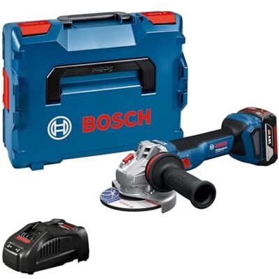 Bosch 18V System haakse accuslijpmachine GWS 18V-11 S (schijfdiameter 125 mm, incl. 1 x GBA 5.0Ah-accu, oplader GAL 1880, L-BOXX) Bosch 18V System haakse accuslijpmachine GWS 18V-11 S (schijfdiameter 125 mm, incl. 1 x GBA 5.0Ah-accu, oplader GAL 1880, L-BOXX)