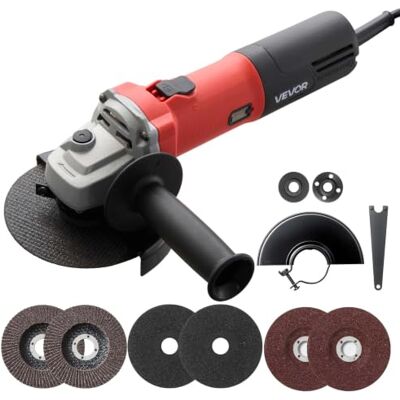 VEVOR Haakse slijper 125 mm 1500 W 7A variabele snelheid 0-11000RPM Elektrische haakse slijper met 2 slijpschijven, 2 slijpschijven en 2 lamellenschijven voor metaal voor de werkplaats VEVOR Haakse slijper 125 mm 1500 W 7A variabele snelheid 0-11000RPM Elektrische haakse slijper met 2 slijpschijven, 2 slijpschijven en 2 lamellenschijven voor metaal voor de werkplaats
