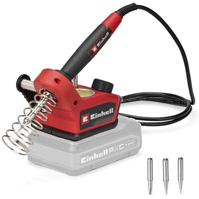 Einhell accu-soldeerbout TE-SI 18/480 Li E-Solo PXC 18 V 200 °C 480 °C voor zacht solderen LCD-display 2x puntpunten, 1x platte punt & soldeertin Einhell accu-soldeerbout TE-SI 18/480 Li E-Solo PXC 18 V 200 °C 480 °C voor zacht solderen LCD-display 2x puntpunten, 1x platte punt & soldeertin
