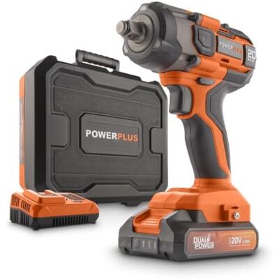 POWERPLUS POWDP20160 Slagmoersleutel 20V 220Nm incl. batterij 20V 2.0Ah en lader POWERPLUS POWDP20160 Slagmoersleutel 20V 220Nm incl. batterij 20V 2.0Ah en lader