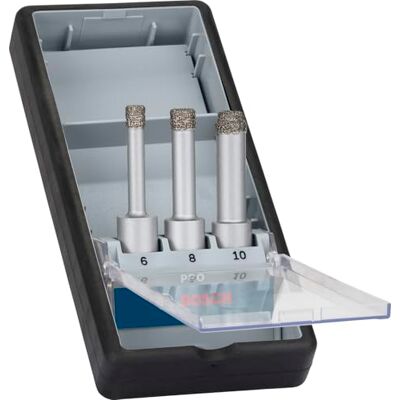 Bosch Professional 3x Diamantboren voor Droog Boren Easy Dry Best for Ceramic (voor Steen, Keramiek, Vloertegel, Muurtegel, Graniet Ø 6/8/10 x 33 mm, Accessoire voor Boor-/Schroefmachines) Bosch Professional 3x Diamantboren voor Droog Boren Easy Dry Best for Ceramic (voor Steen, Keramiek, Vloertegel, Muurtegel, Graniet Ø 6/8/10 x 33 mm, Accessoire voor Boor-/Schroefmachines)