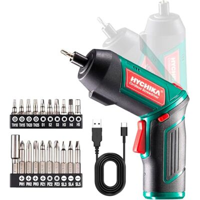 HYCHIKA BETTER TOOLS FOR BETTER LIFE HYCHIKA 6N 2000mAh accuschroevendraaier met 20 opzetstukken, werklicht, oplaadkabel en magneetboorhouder HYCHIKA BETTER TOOLS FOR BETTER LIFE HYCHIKA 6N 2000mAh accuschroevendraaier met 20 opzetstukken, werklicht, oplaadkabel en magneetboorhouder