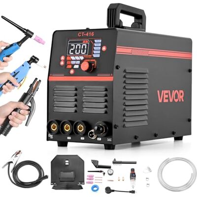 VEVOR Lasapparaat 3-in-1 combi, snijden/WIG/MMA, 50-A-plasmasnijder & 200 A WIG-elektrodenlasapparaat, digitaal led-display met 2T/4T/PA/PT-functie voor doe-het-zelvers en werkplaatsen VEVOR Lasapparaat 3-in-1 combi, snijden/WIG/MMA, 50-A-plasmasnijder & 200 A WIG-elektrodenlasapparaat, digitaal led-display met 2T/4T/PA/PT-functie voor doe-het-zelvers en werkplaatsen