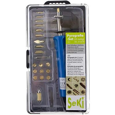 SeKi 313574 pyrografieset soldeerbout, blauw SeKi 313574 pyrografieset soldeerbout, blauw