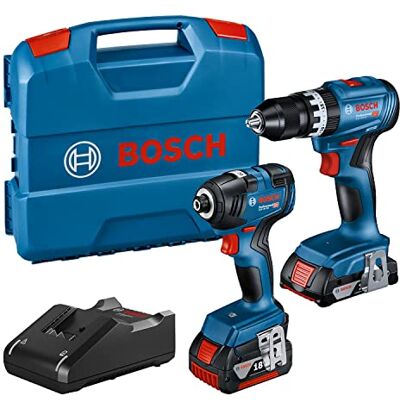 Bosch 18V Systeem Combo Kit: draaislagschroevendraaier GDR 18V-200 + slagboorschroevendraaier GSB 18V-45 (incl. 2,0 Ah accu, 4,0 Ah accu, oplader GAL 18V-40, L-Case) Amazon Exclusive Bosch 18V Systeem Combo Kit: draaislagschroevendraaier GDR 18V-200 + slagboorschroevendraaier GSB 18V-45 (incl. 2,0 Ah accu, 4,0 Ah accu, oplader GAL 18V-40, L-Case) Amazon Exclusive