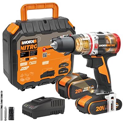 Worx WX354.1 Accuboorkrachtboor - 20V, 2 Baterijen Worx WX354.1 Accuboorkrachtboor - 20V, 2 Baterijen