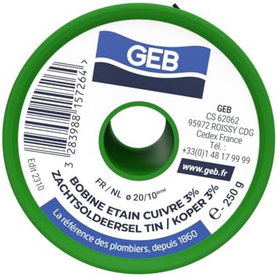 GEB Soldeerdraad – Tin en leer, 250 g GEB Soldeerdraad – Tin en leer, 250 g
